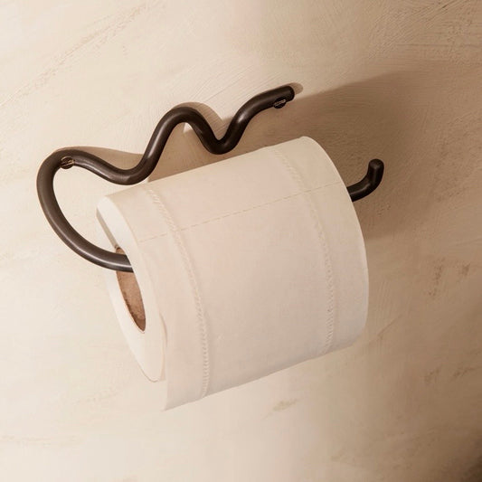 Curvature Toilet Paper Holder, Black Brass, 5.9"W x 3.3"D x 1.8"H