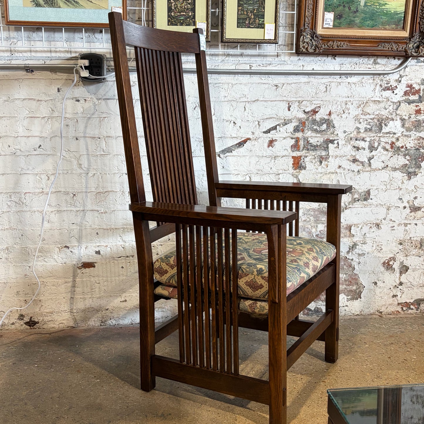 Stickley Mission Oak Chair 49" H x 21.5" D x 27" W
