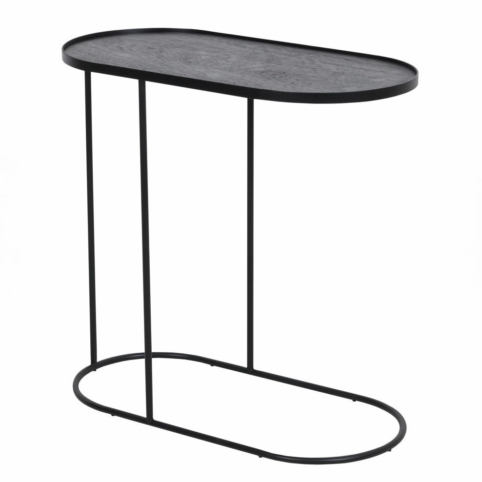 Oblong Tray Side Table, Table Only, Black, 27.2"W x 13.2"D x 25.6"H