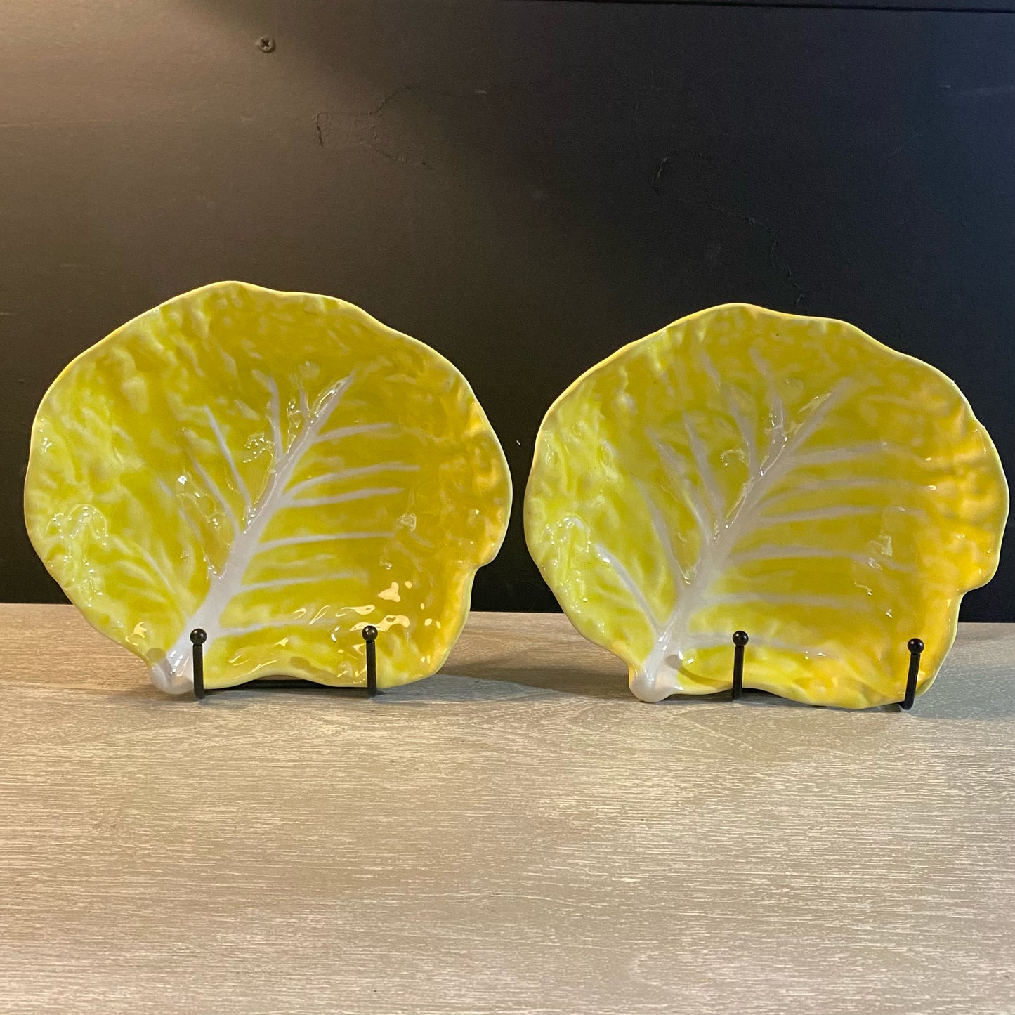 Set of 2 MCM Yellow Cabbage-ware Soup & Salad, 8.25" W x 7"D x 2.25"H