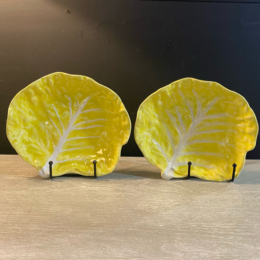 Set of 2 MCM Yellow Cabbage-ware Soup & Salad, 8.25" W x 7"D x 2.25"H