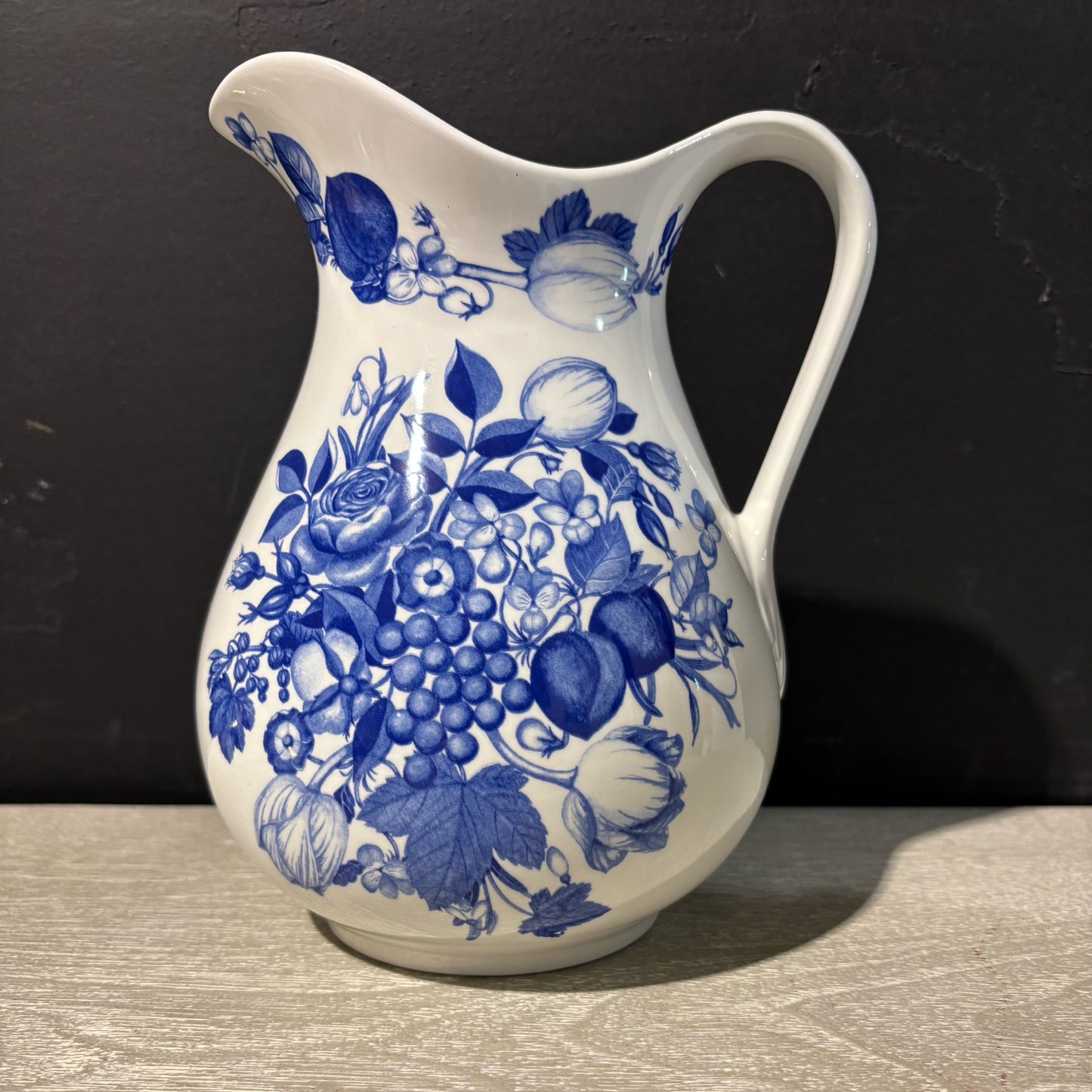 Portmeirion Harvest Blue Pitcher 6" W x 6" D x 8" H