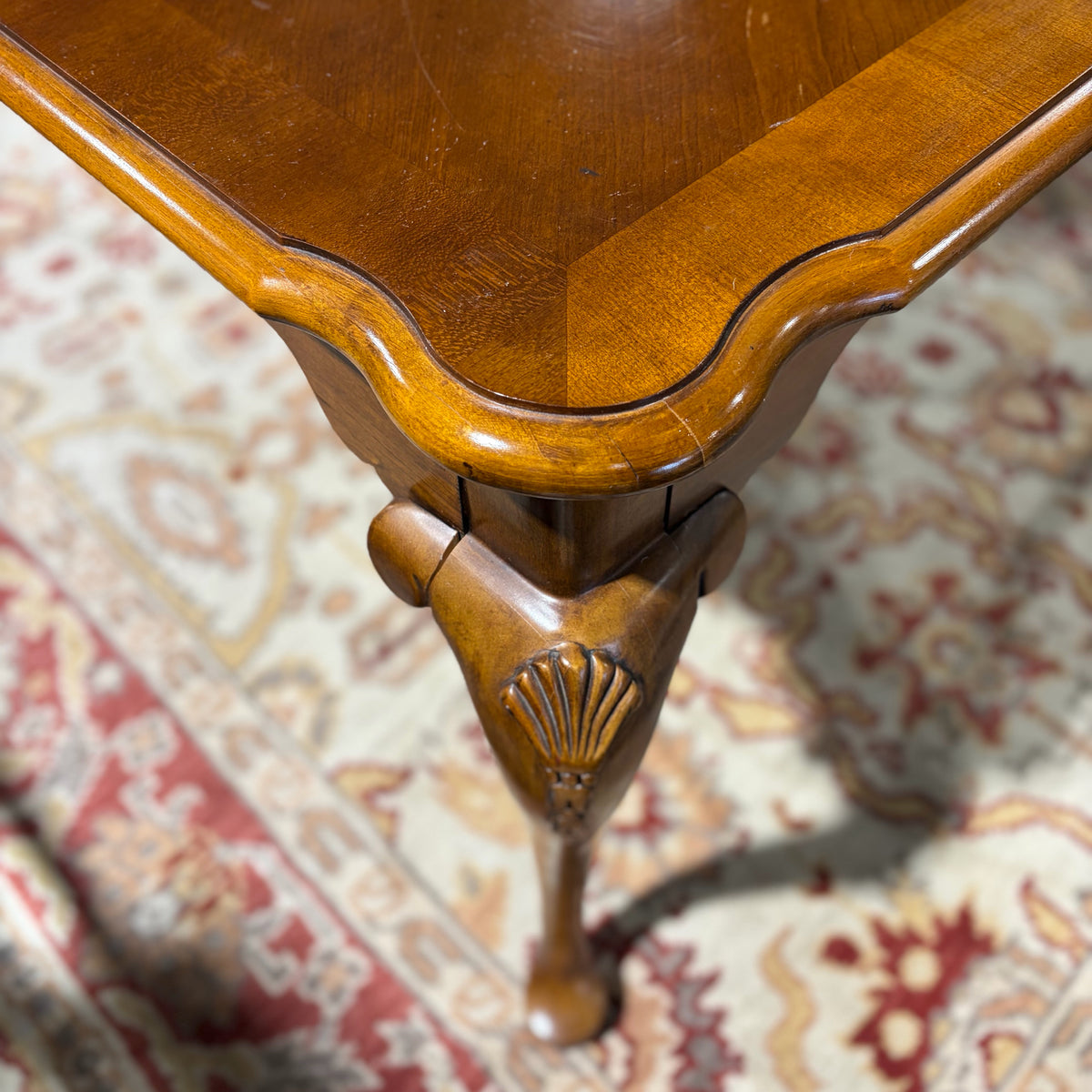 Queen Anne Style Dining Table (No Leaf / As Is) 43"D x 64"W x 30"H