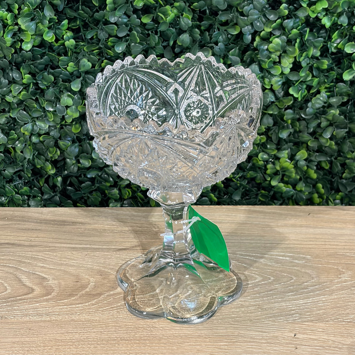 VTG Crystal Pedestal Bowl, 5"Dia x 7"H