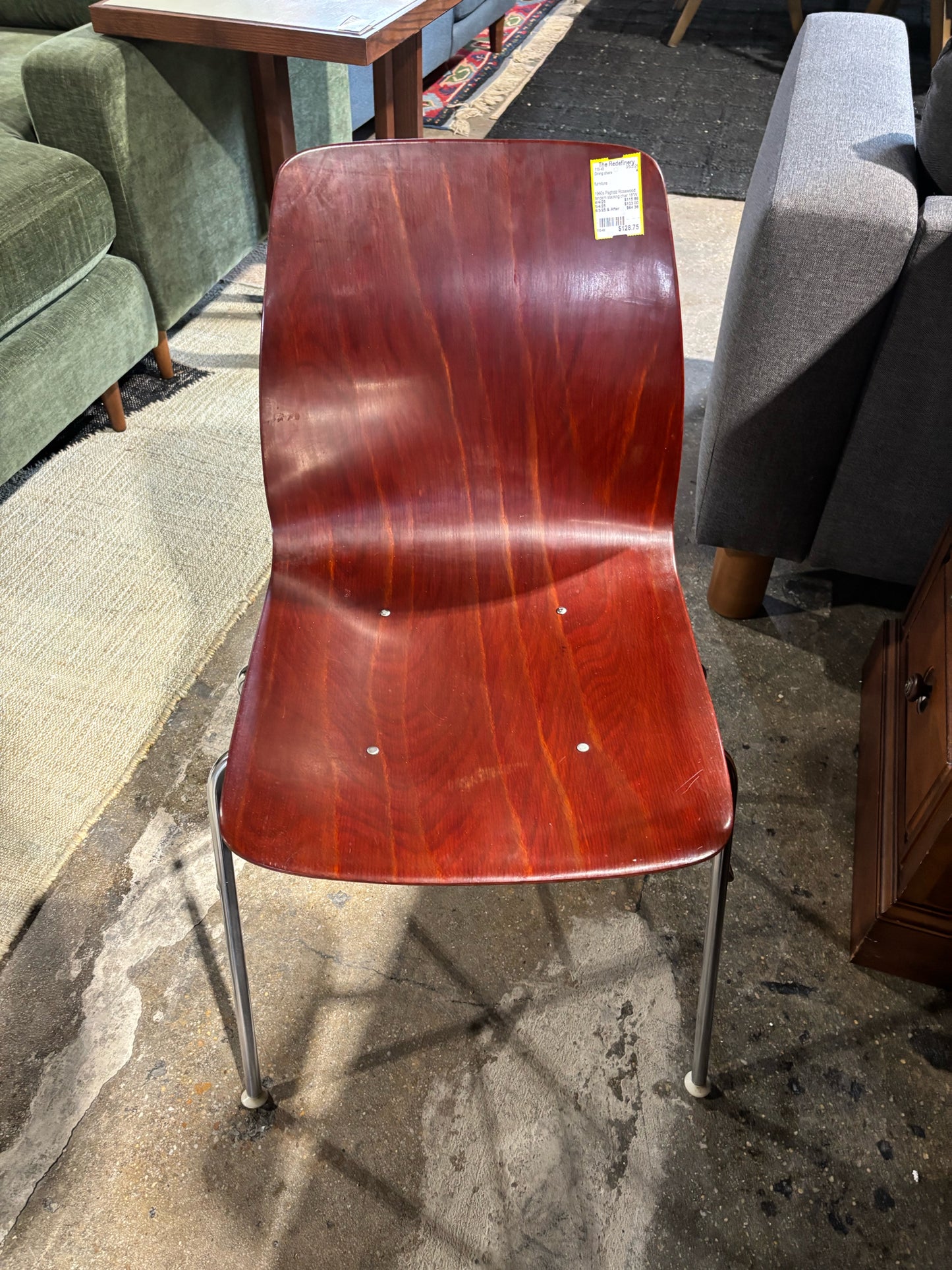 1960s Pagholz Rosewood tandem stacking chair 18"W x 16.5"D x 32"H