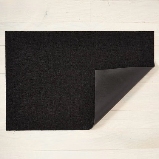 Chilewich Solid Indoor/Outdoor Shag Mat, Black, 3'W x 5'L