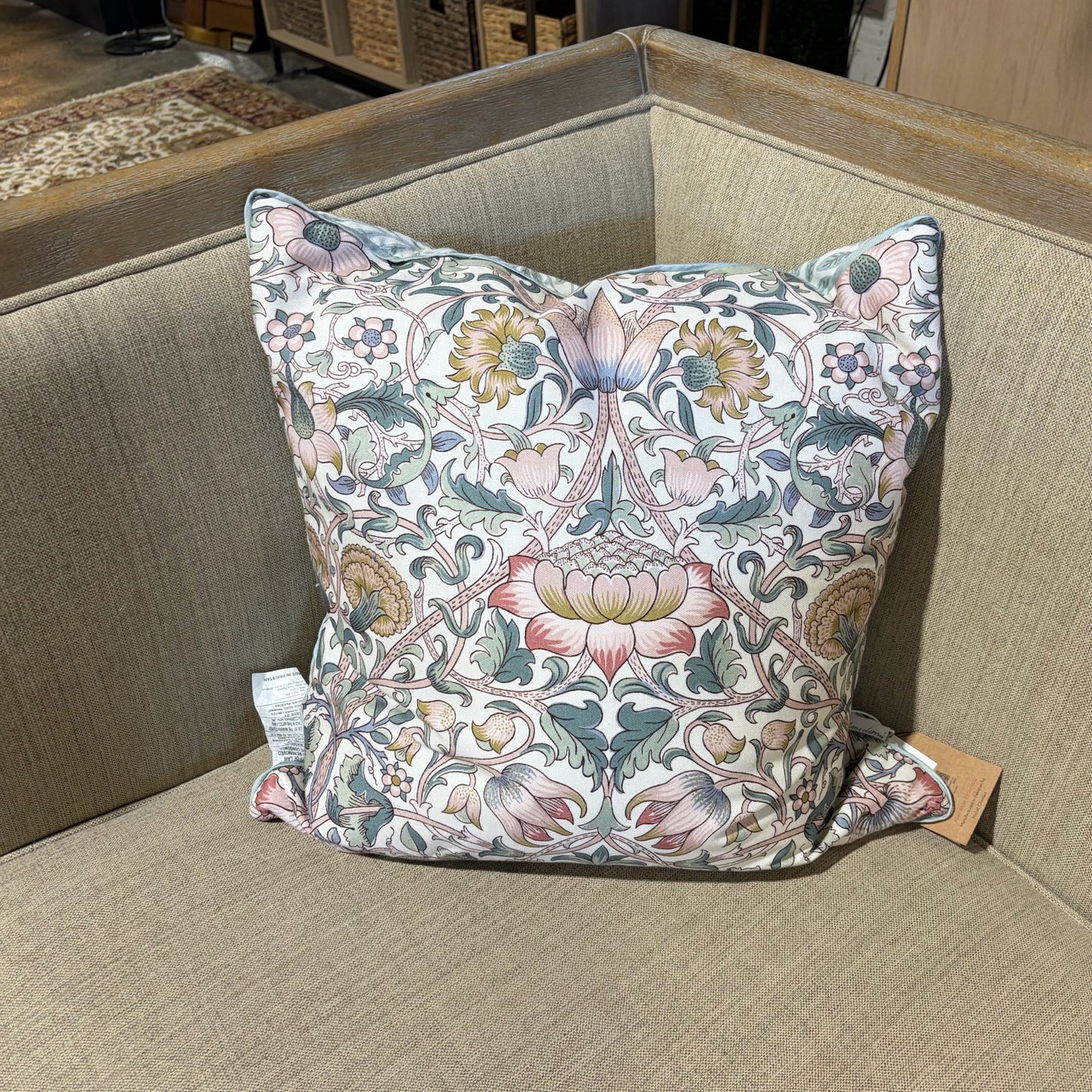 NWT Wm Morris At Home 'Lodden Rose' Feather Filled Pillow, 20"Sq