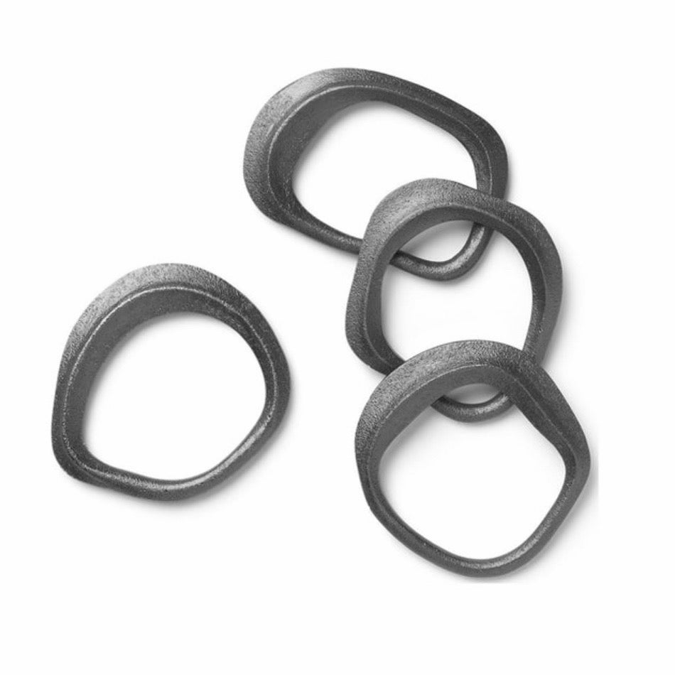 Flow Napkin Rings (Set of 4), Black Brass, 2.8" W x 2.6" D x 0.4"H