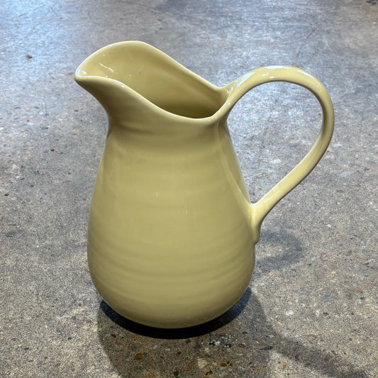 Yellow Ceramic Pitcher 9" W x 8" D x 10.5" H