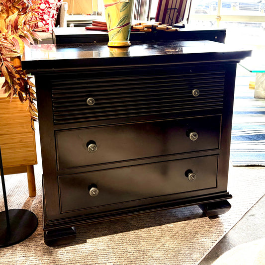 3 Drawer Bachelor's Chest, Espresso Finish, 34"W x 18"D x 31"H