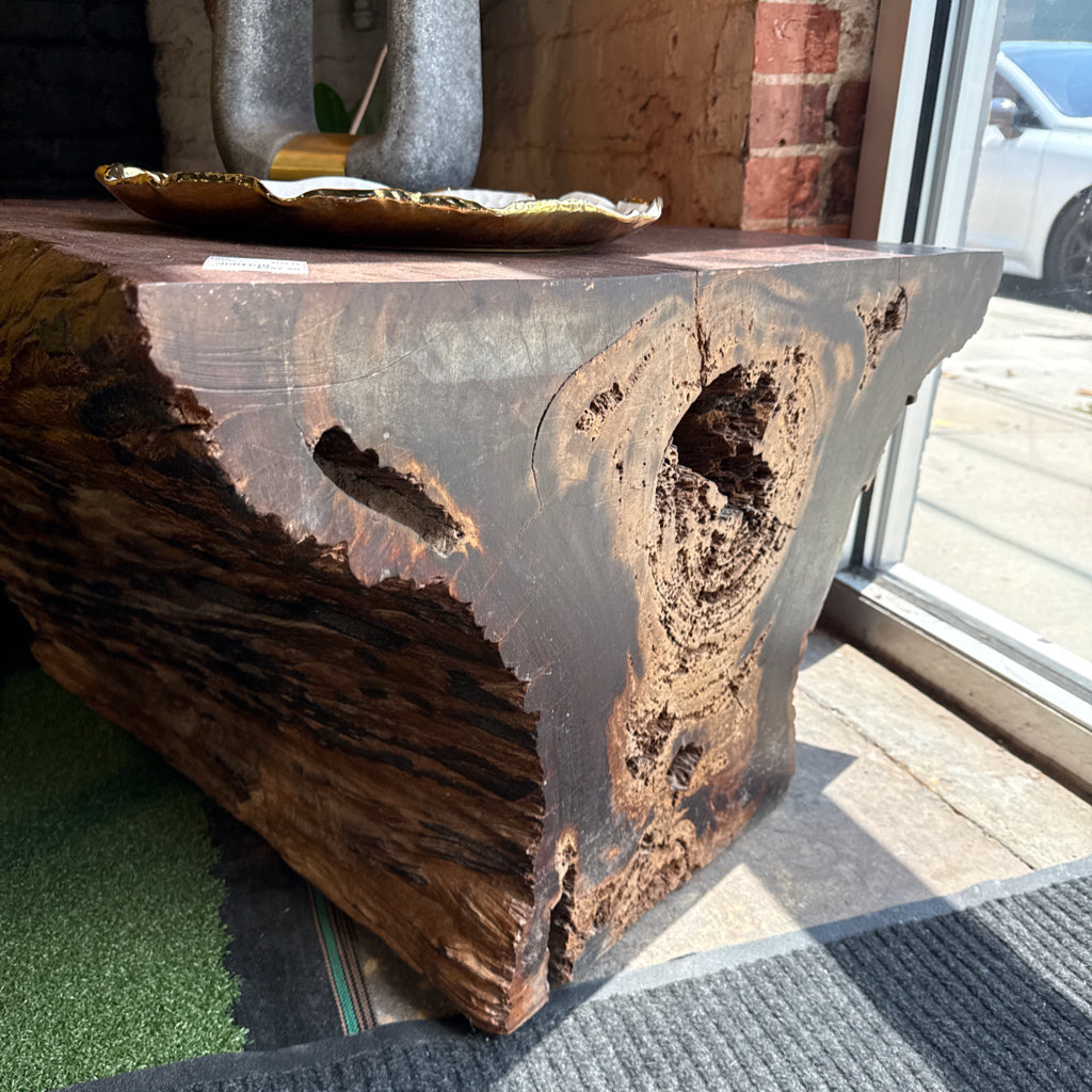 Live Edge Split Tree Coffee Table, 18"H x 31"W x 31"D