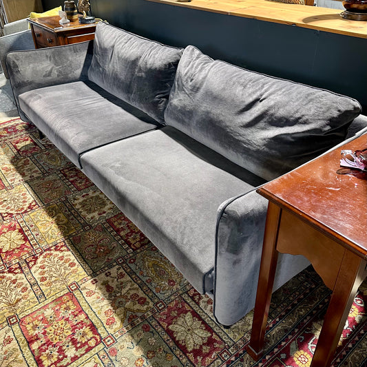Deep Purple-ish Grey Couch, Preformance Velvet, 88" L x 36" W x 27" H