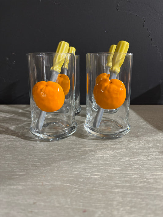 SET 4 VTG Cocktail Glasses 3" D x 5" H