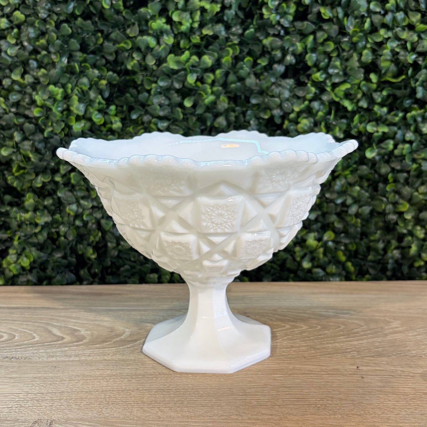 VTG Westmoreland Milk Glass Compote, 7.25"Dia x 5.5"H