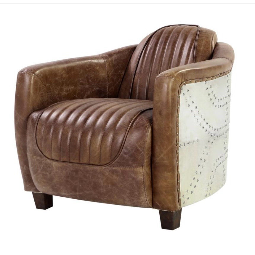 Brancaster Aviator Chair, Leather & Aluminum