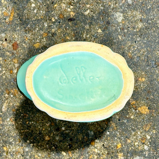 Weller Pottery Dogwood Horn Vase, Green, 5.5" L x 3.5 W x 6" H