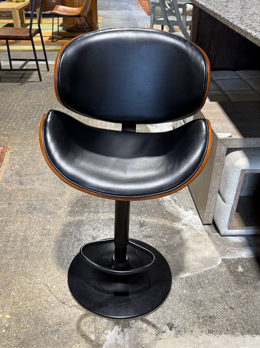 Bentwood Barstool Mid-Century style Adjustable Swivel Stool, 20"W x 18"D x 45"H