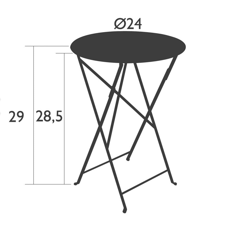NEW Bistro Chair & Round Folding Table Set, Anthracite, 16.5" W x 15"D x 32.5"H