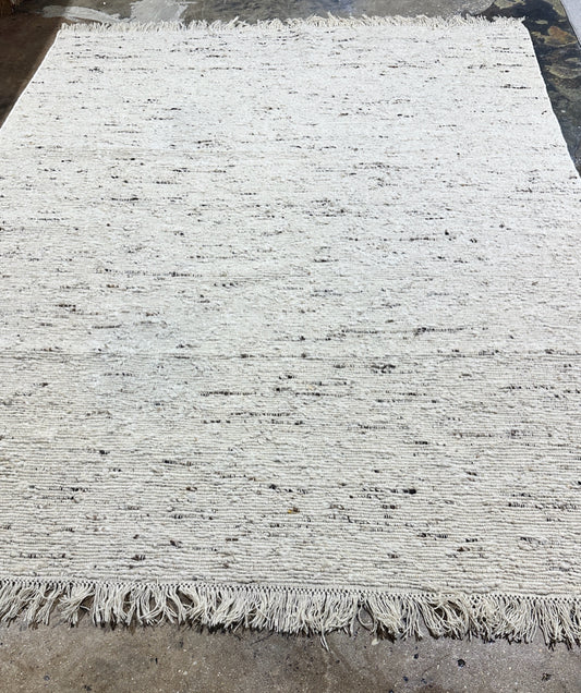 Wool rug, ivory/tan/gray, 8' x 10'