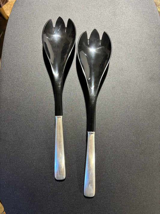 Vintage Silverplate Salad Servers 12" L x 2.75" W x 1.75" W