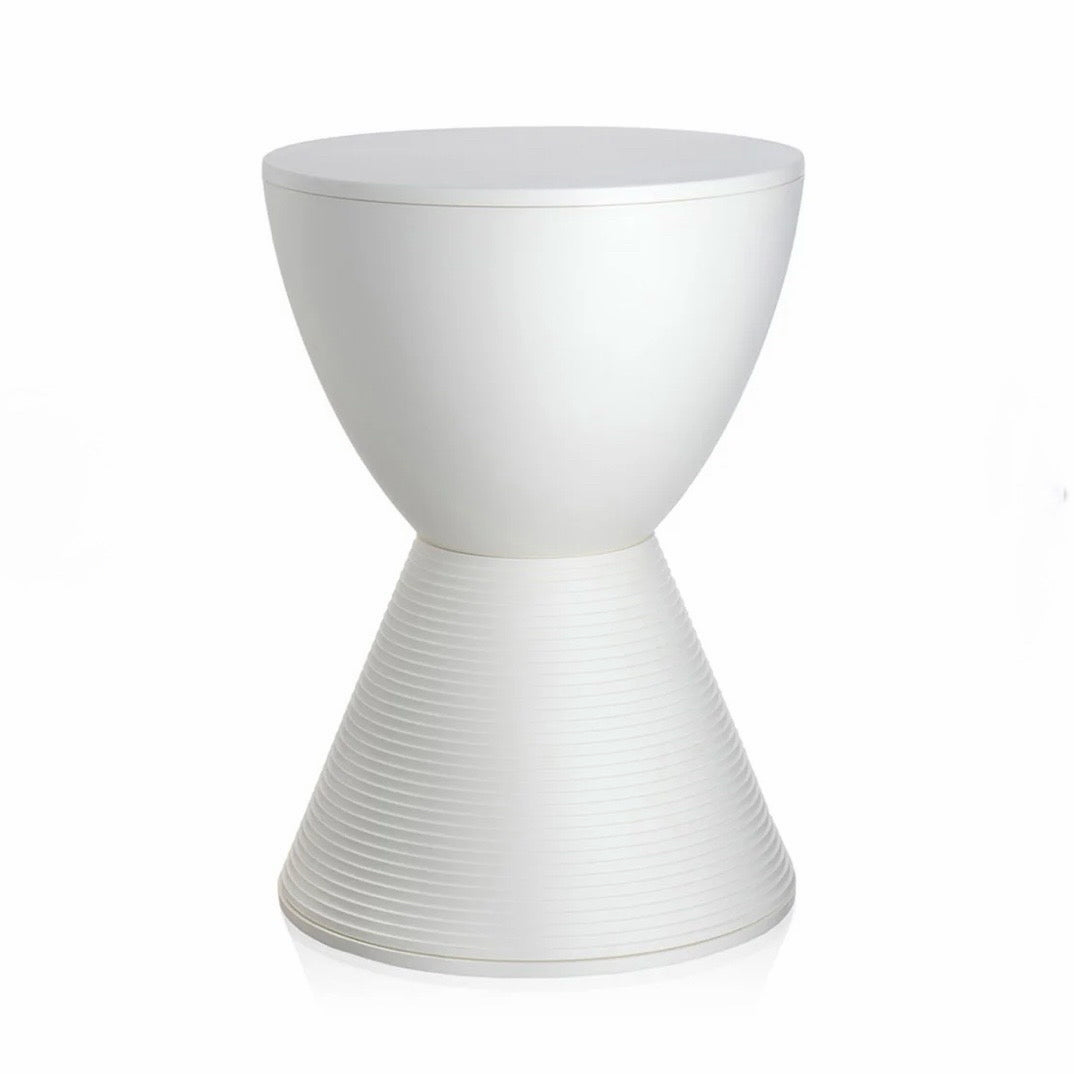 Kartell Prince AHA Stool, Wax White, 11.8"Dia x 16.9"H