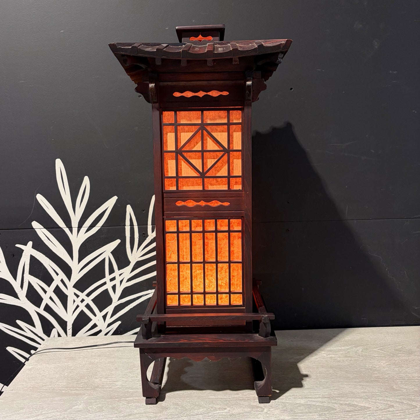 Traditional Japanese Tall Shoji Floor Lamp, 14"W x 14"D x 33"H