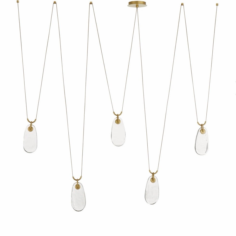 Arteriors Melt Chandelier,Antique Brass Iron / Clear 82" W x 50.5" D x 23" H