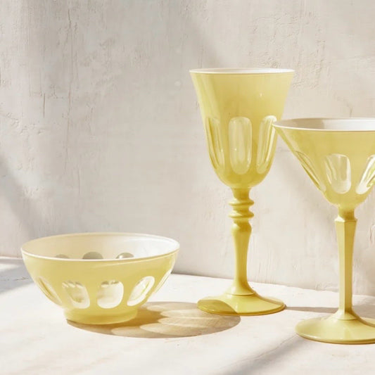 Rialto Glass Bowl (Set of 2), Cream, 11.75 oz