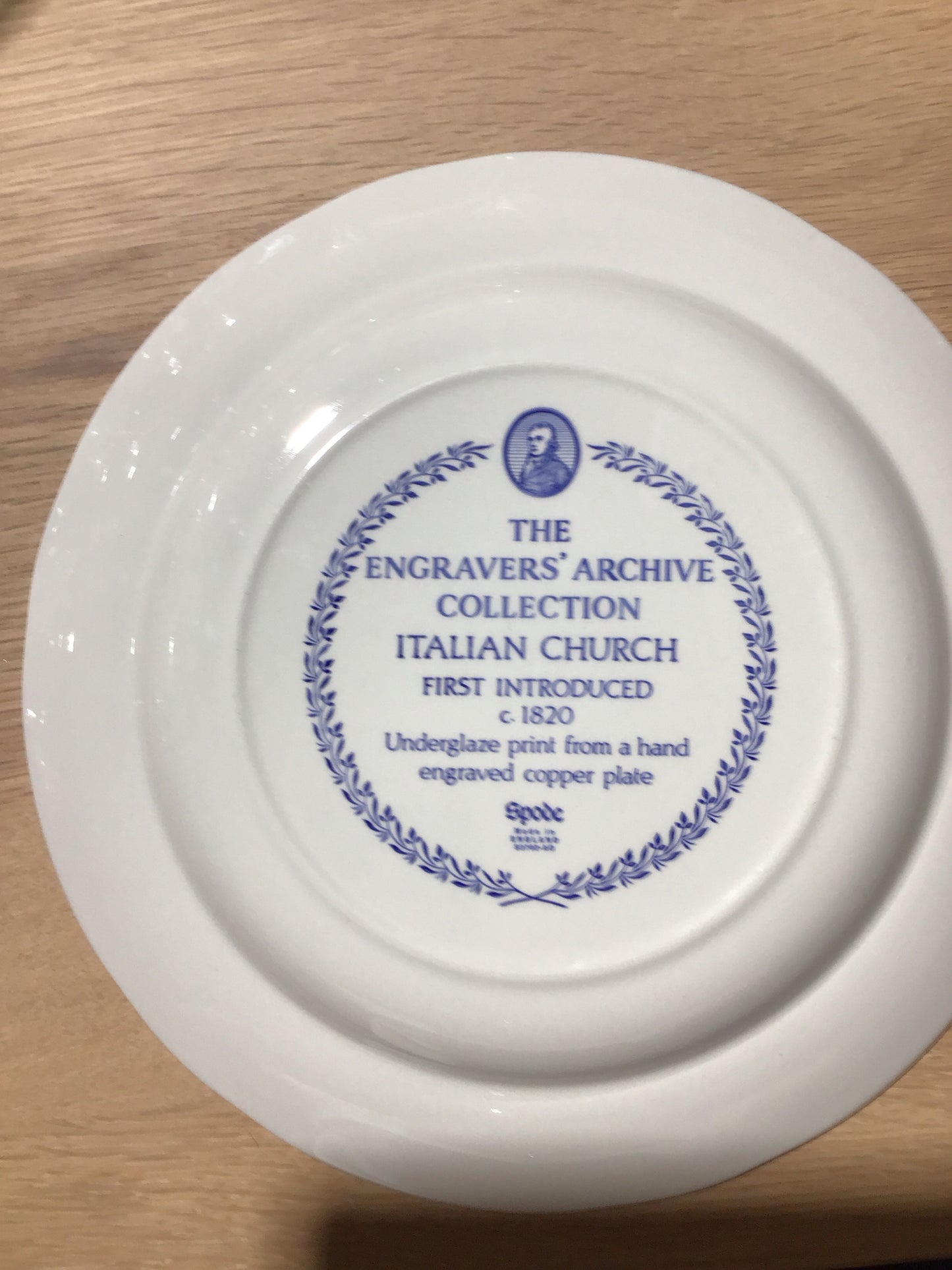 Spode blue room 10.5 " dish "Italian Church"
