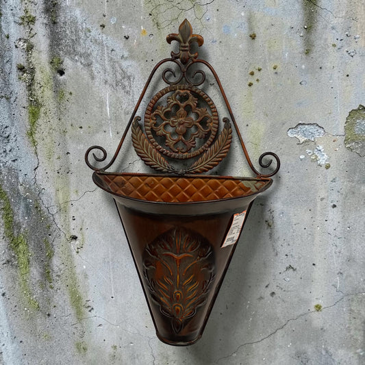 Decorative Metal Wall Pocket, 20"H x 12"W x 7"D