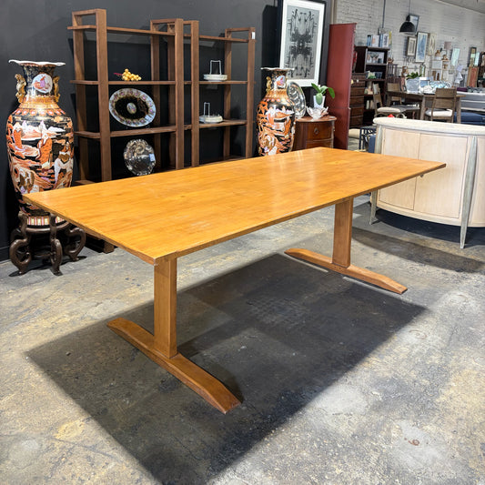 VTG Hand Crafted Wood Trestle Dining Table, 90"L x 38"D x 30.5"H