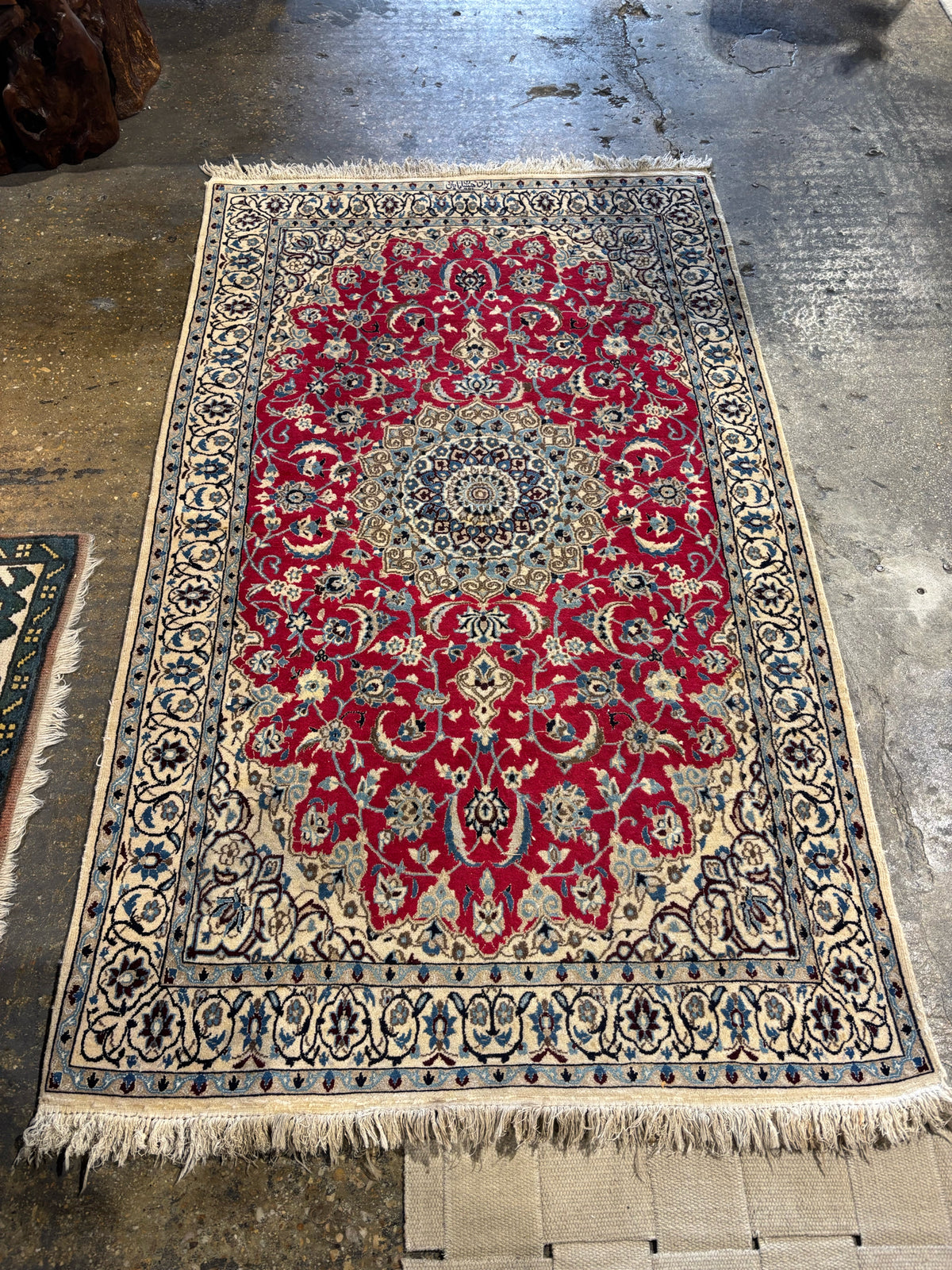 Persian Nain Hand Knotted Wool Rug