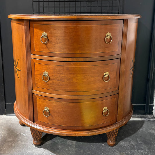 Nautica Home 3 Drawer Demilun Cabinet, 35"W x 17.5"W x 32.5"H