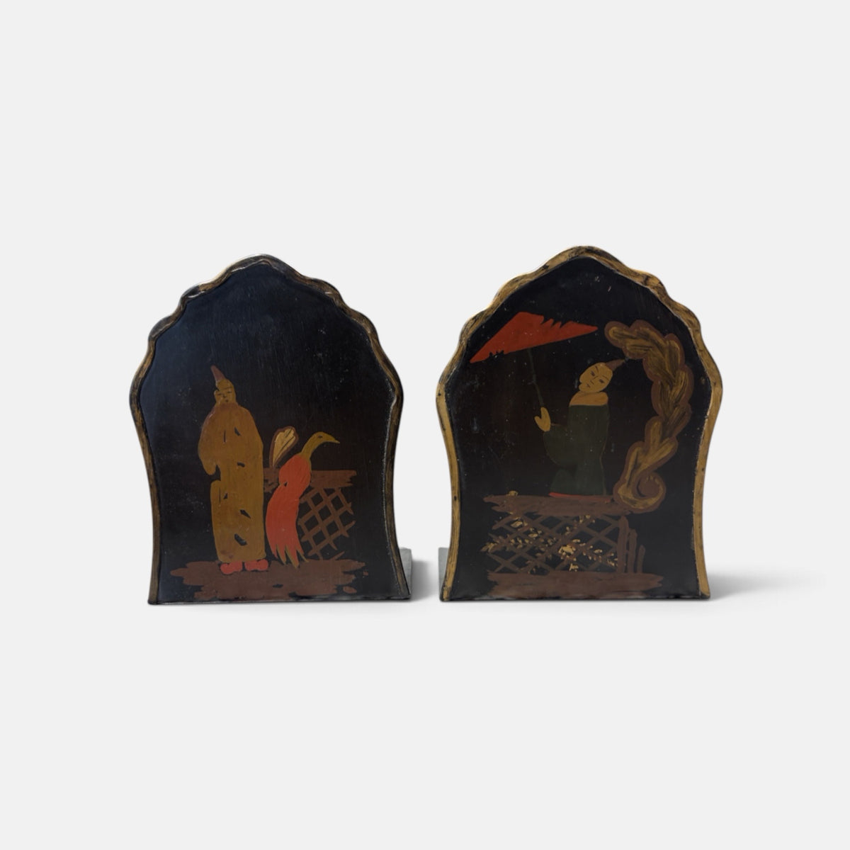 VTG Chinoiserie Tole Bookeneds