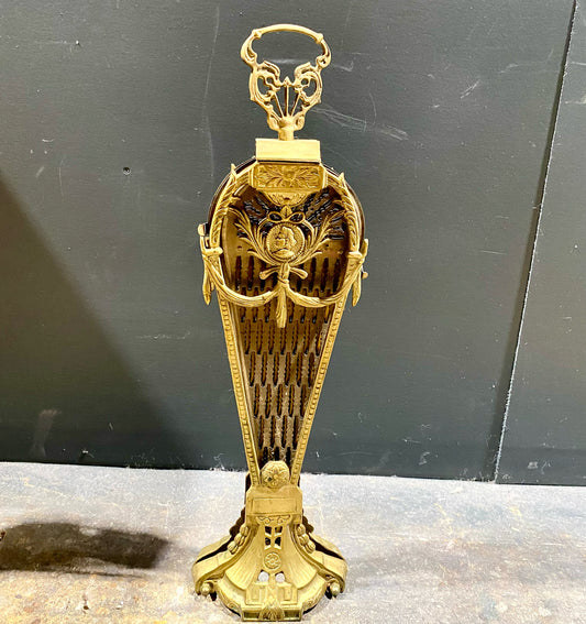Vintage Brass Peacock Fan Fire Screen, 37"W x 5.5"D x 26.75"H
