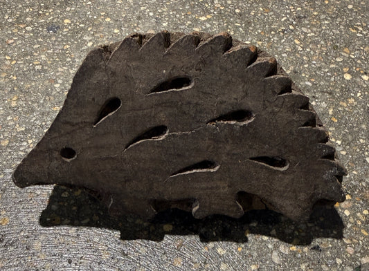 VTG handcarved hedgehog/porcupine ink stamp