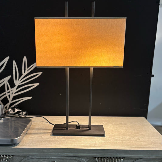 Mission Style Black Metal Lamp 17" W x 8" D x 24" H