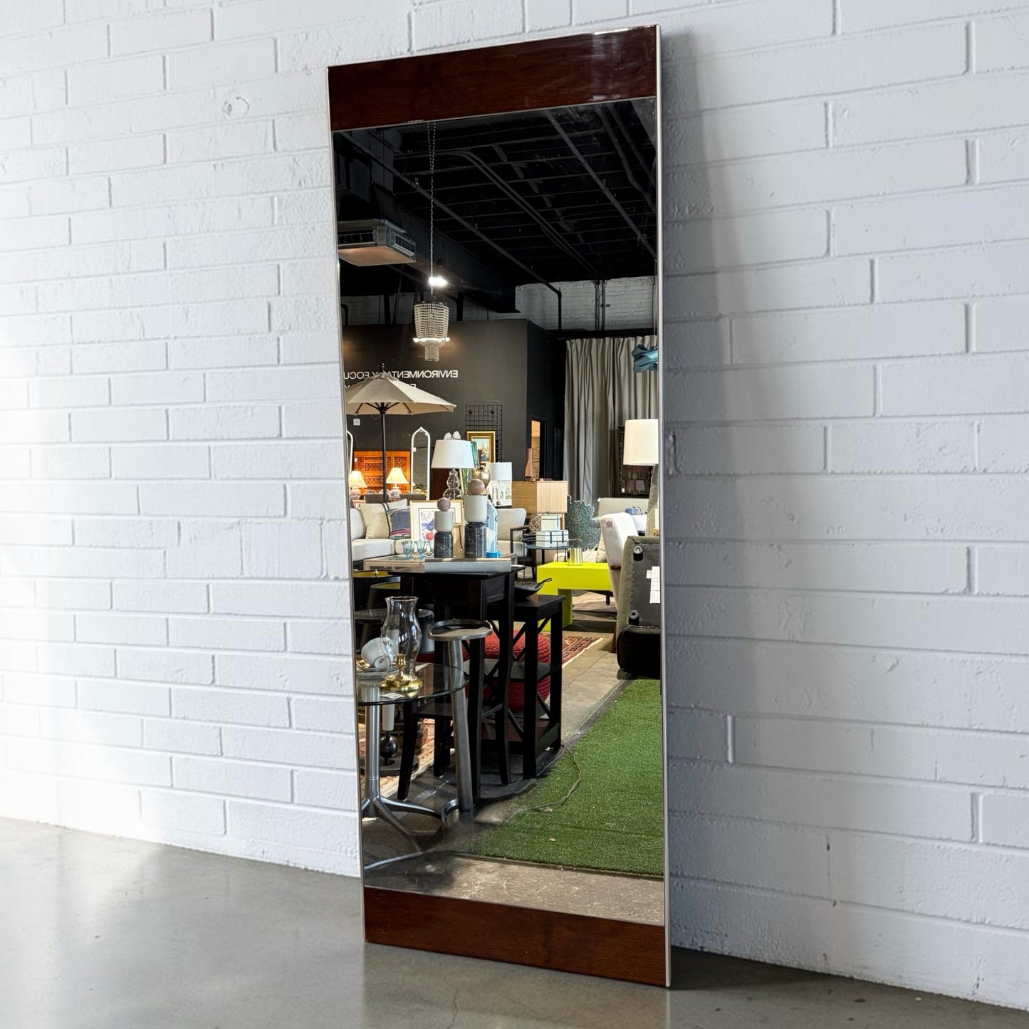 Walnut Floor Leaning Wall Mirrors, 27.5"W x 75"H x 1.5"D