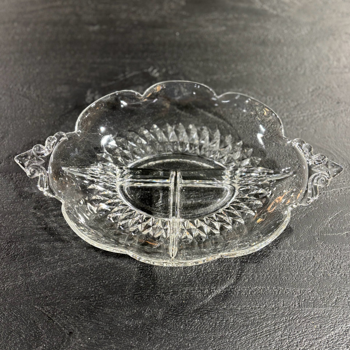 Cut Glass Divided Dish