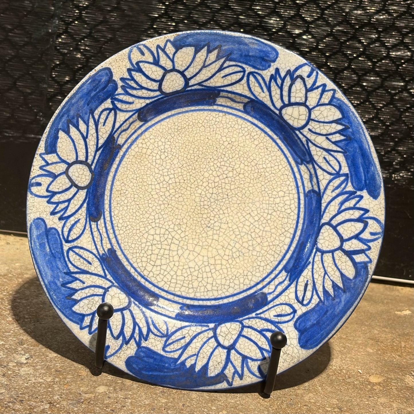 Vintage Dedham Pottery Lotus Plate, 6"Dia x 1"D