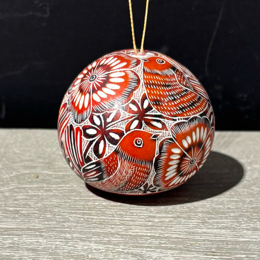 Red Gourd Ornament 9" D x 3" H