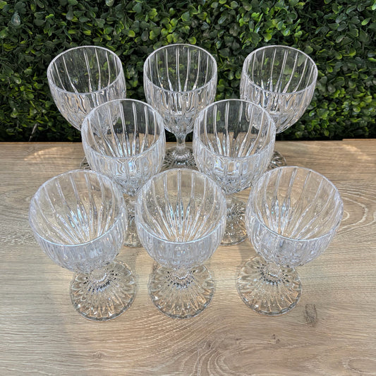 Set of 8 Mikasa Park Lane Crystal Wine Glasses, 6.375"H x 3"D