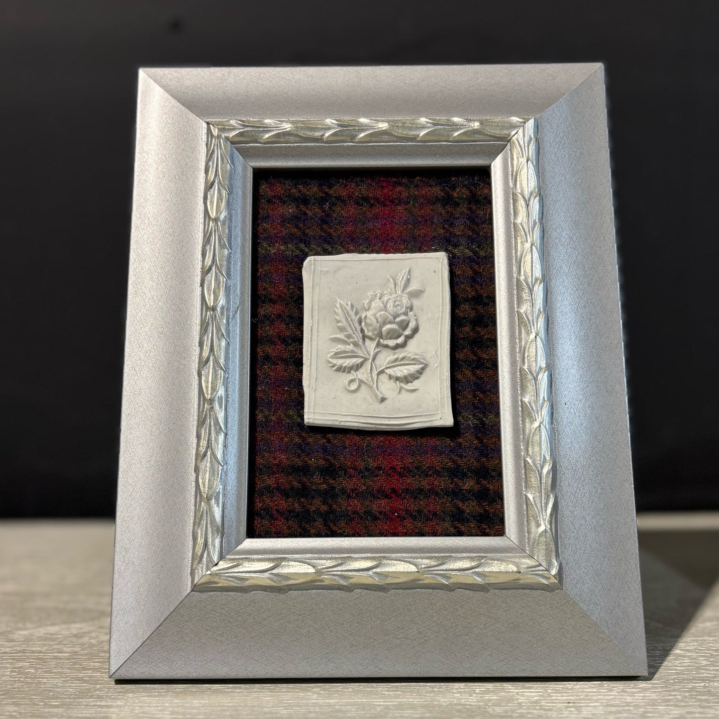 Flower Intagliio in Frame 9.5" L x 7.25" W x 1.5" D