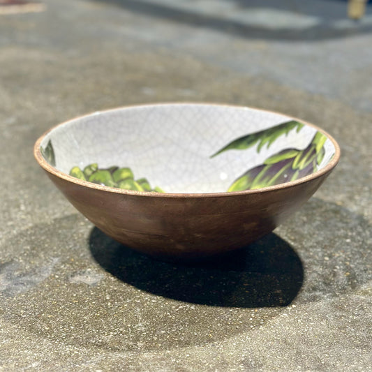 Williams Sonoma Wood Artichoke Serving Bowl, Harvest Botanical, 11.25" Dia x 4"H