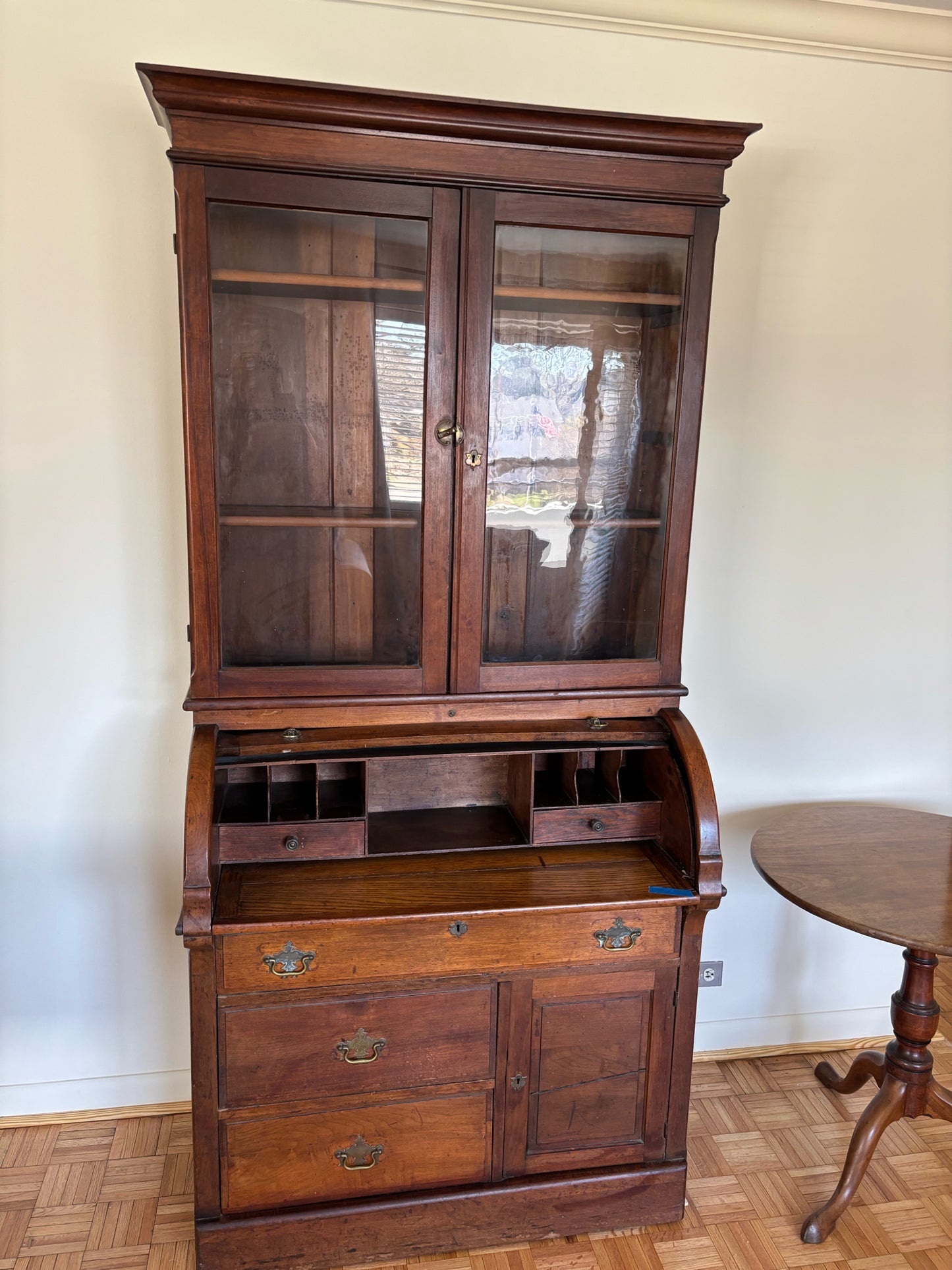 Antique Desk Hutch 20.5"D x 38"L x 82"H