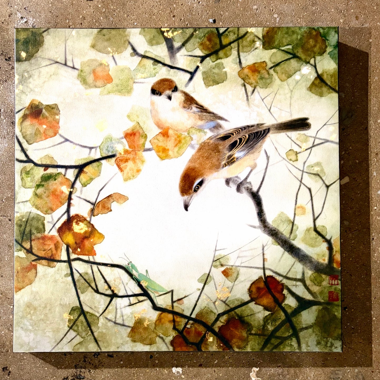 Fall Birds by Christine Lindstrom Print, 21.75"W x 21.75"H x 1.5"D