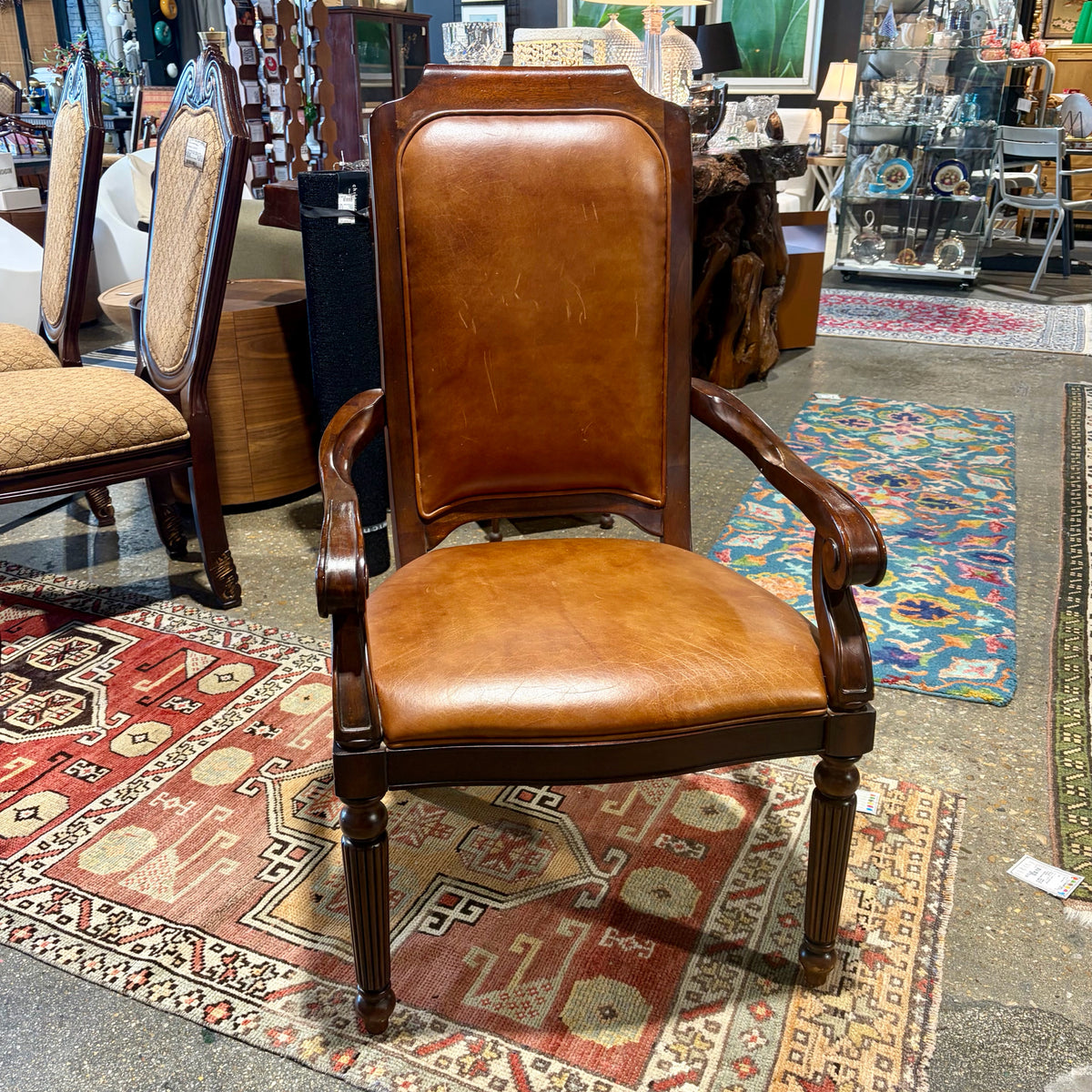 VTG Regency Style Leather Arm Chair