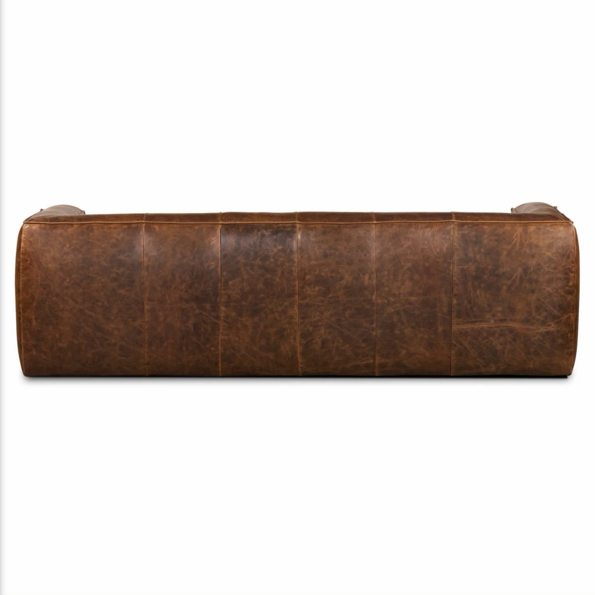 Poly & Bark Capa Sofa - Chocolate Brown Leather, 92" W x 38" D x 28" H