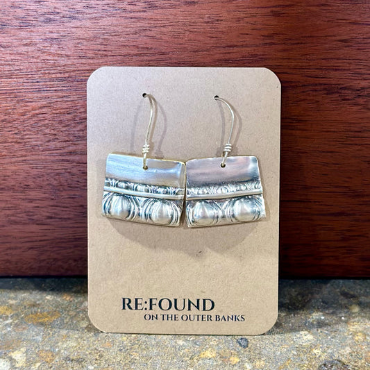 Silverplate over brass platter edge earrings