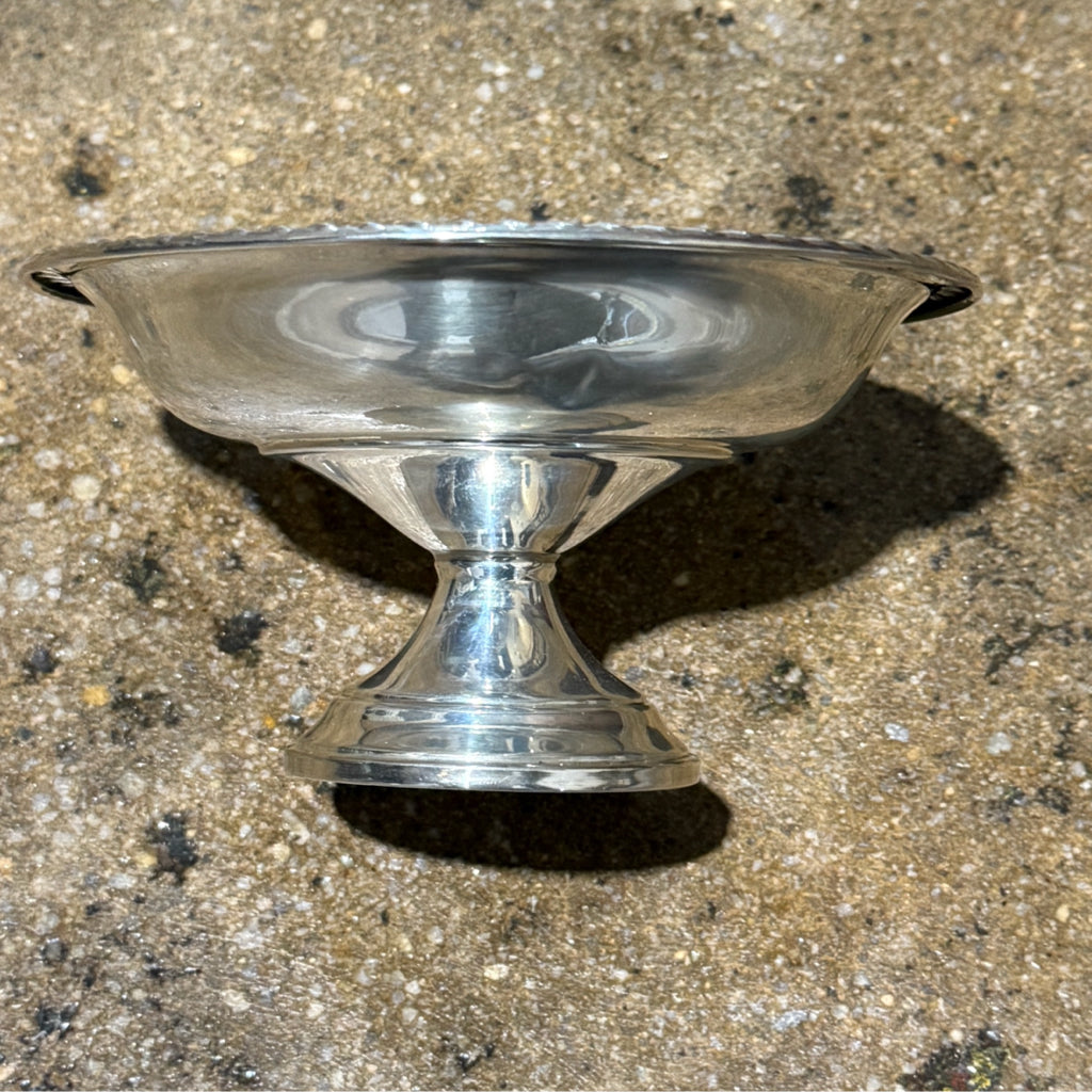 Vintage Preisner weighted sterling compote, 5.25"W x 5.25"D x 3"H